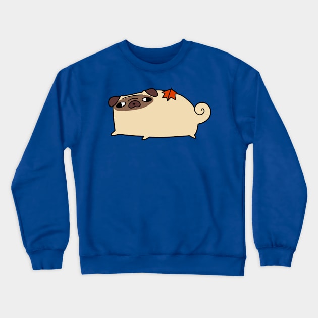 Fall Leaf Pug Crewneck Sweatshirt by saradaboru